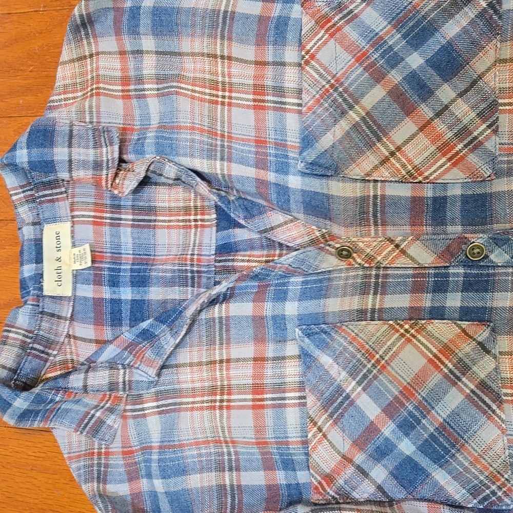 Cloth & Stone By Anthro Plaid Button Down Shirt Dress - Picture 3 of 9